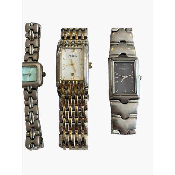 Lot Vintage Designer Watches Fossil Kenneth Cole Quemex Elgin Stainless - Picture 4 of 16
